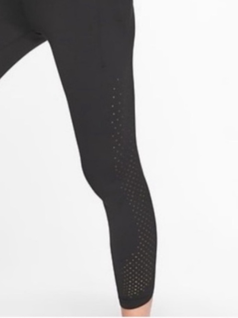 M Athleta High Waist Chakra 7/8 Laser Cut Perforated Stash Pocket Legging